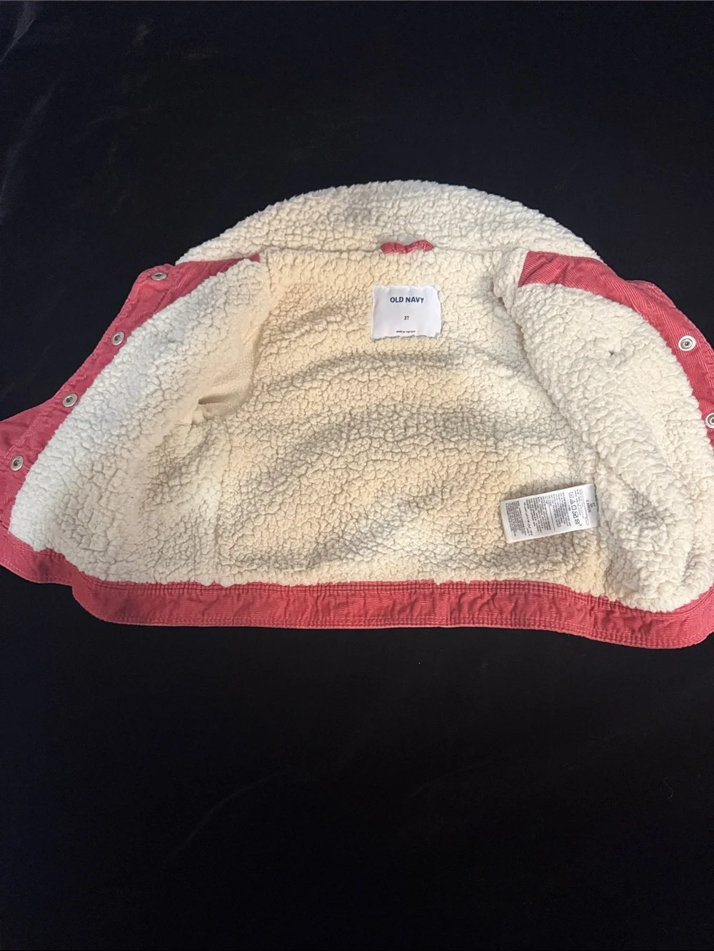 Old Navy Coral Pink Sherpa-Lined Kids Jean Jacket